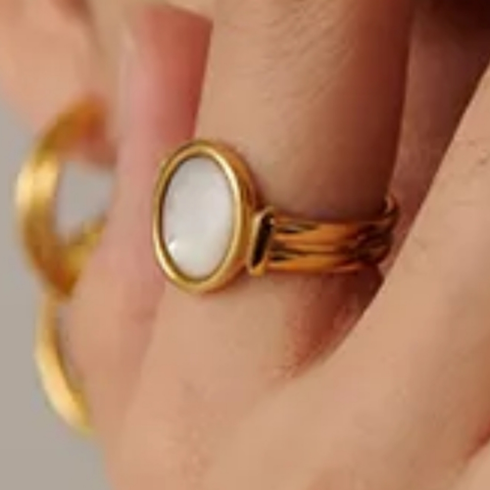 ((  Clearance))Lab DNATURAL SHELL.18K GOLD plated high quality stainless steel